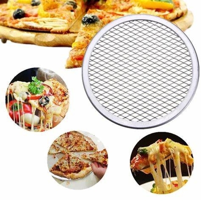 ابزار آشپزخانه فلت مش Odm آلومینیومی تابه پیتزا گرد 12 اینچی