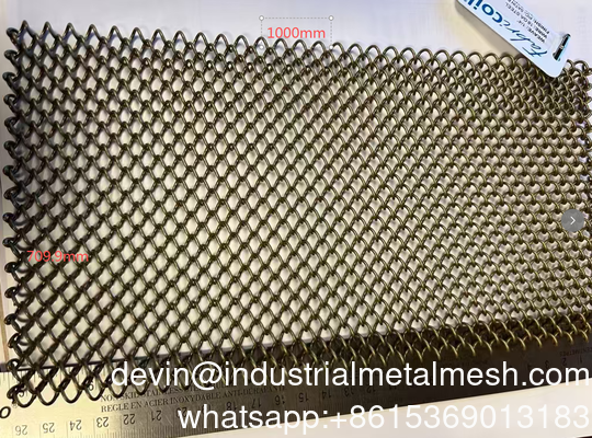 مواد پایه سیم فولادی   18ga * پوسته پودری تیره تر پایان- مدل های مارپیچی برنج ساتن شبکه تزئینی شبکه تزئینی