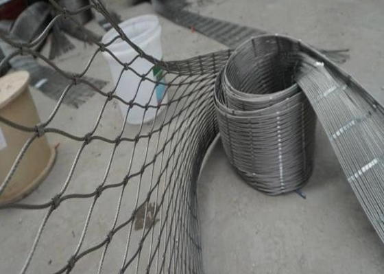 توری مشبک طناب سیمی فولادی ضد زنگ 7x19 با فرول برای راه پله