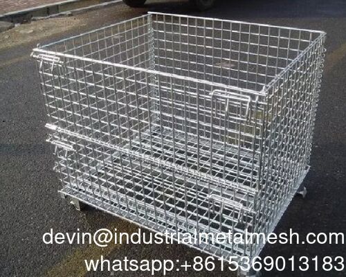 Stackable Steel Container Basket for Heavy Duty Use and Organization