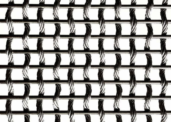 طلایی Ss 304 تزئینی معماری بغل سیم بافته برای آسانسورها سالن لابی
