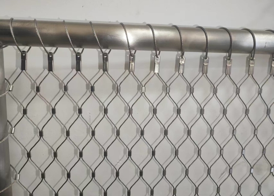 مش طناب توری کابل فولادی ضد زنگ انعطاف پذیر 316l Zoo 7x7