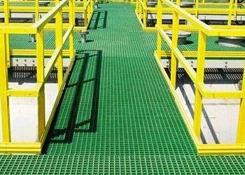 مش بافت مربعی 20*20*40 فایبرگلاس / FRP گریتینگ قالب‌گیری شده با مقاومت بالا در برابر خوردگی