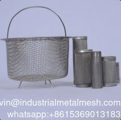 سبد فیلتر توری فولاد ضد زنگ سفارشی 304 316 316L، درج مخزن قابل جدا شدن برای فیلتراسیون مایع