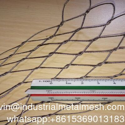 طناب کابل انعطاف پذیر سیم فولادی ضد زنگ 304، توری محافظ نرده با مش پرکننده نوع X