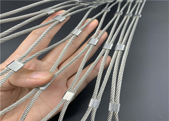 مش طناب گره دار فولادی ضد زنگ Ss316l 1-6mm 20x20mm